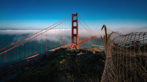 View of suspension bridge