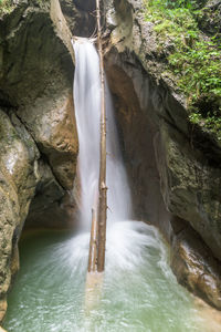 Scenic view of waterfall in forest