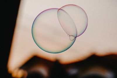 Close-up of bubbles in mid-air