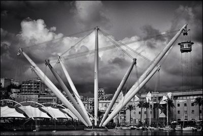 View of bridge against cloudy sky