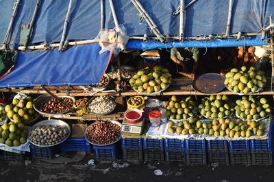 Various fruits for sale at market stall