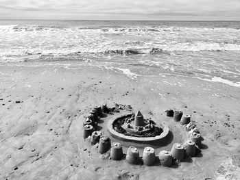 High angle view of beach