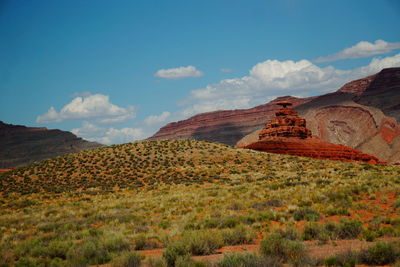 Scenic view of landscape against cloudy sky