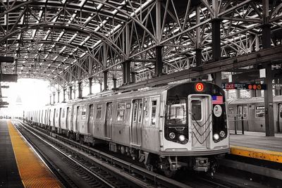 Railroad tracks at railroad station