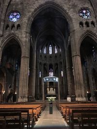 Interior of illuminated building