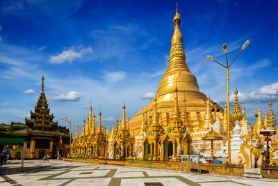 Low angle view of temple against sky