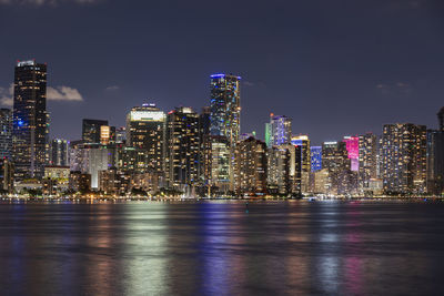 Illuminated city at night