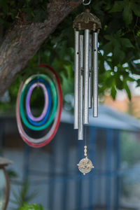 Close-up of decoration hanging on tree