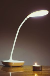 Close-up of lit lamp