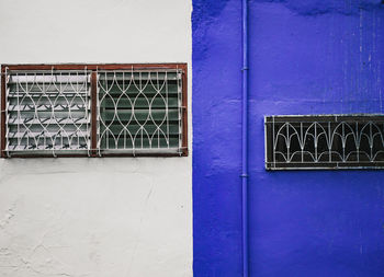 Closed door of building
