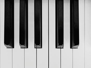 High angle view of piano keys