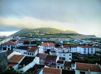 High angle shot of townscape