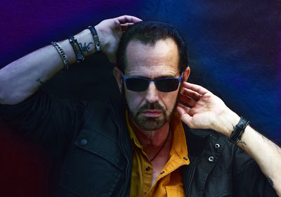 Portrait of man wearing sunglasses