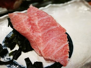 Close-up of meat in plate