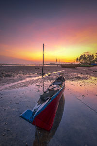 Scenic view of sea during sunset