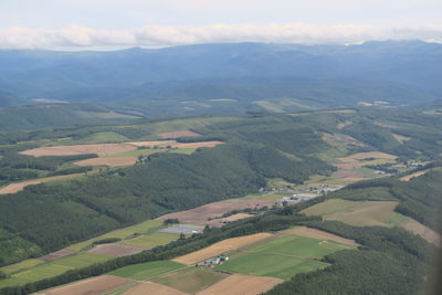 Aerial view of agricultural landscape