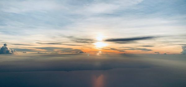 Scenic view of dramatic sky during sunset