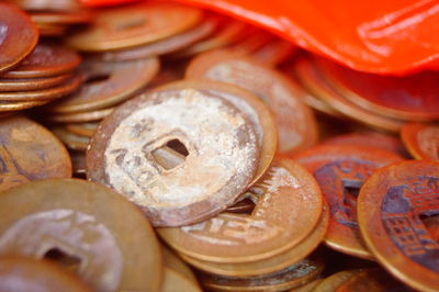 Full frame shot of coins