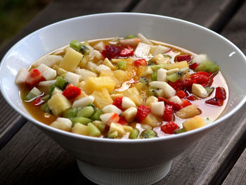 Close-up of food in bowl on table
