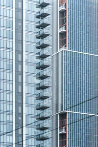 Close-up of modern glass facades in san francisco 