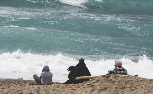 People sitting on beach