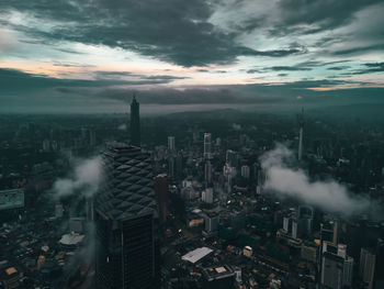 Aerial view of buildings in city