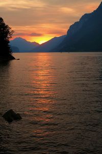 Scenic view of sea during sunset