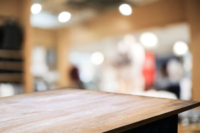 Close-up of empty chairs and table in restaurant