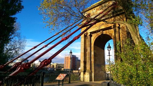 Low angle view of bridge against sky