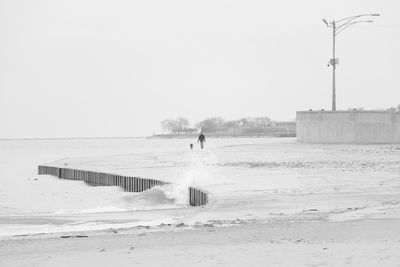 Full length of woman on beach