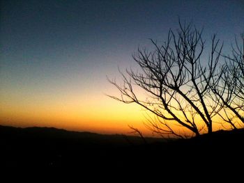 Silhouette of landscape at sunset