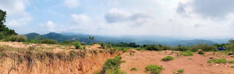 Panoramic shot of land against sky