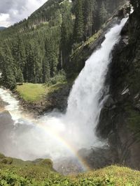 Scenic view of waterfall