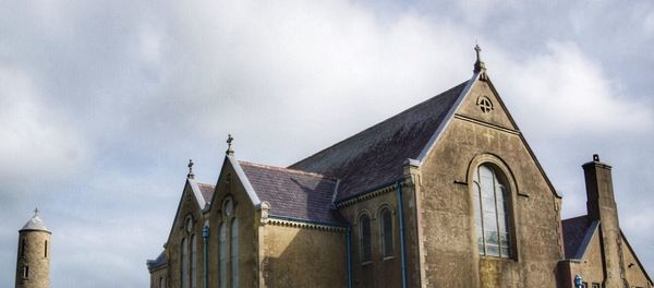 Low angle view of buildings against sky