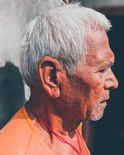 Close-up of man looking away