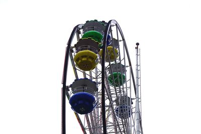 Low angle view of ferris wheel against clear sky