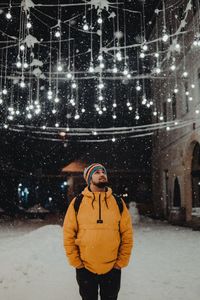 Man standing in snow