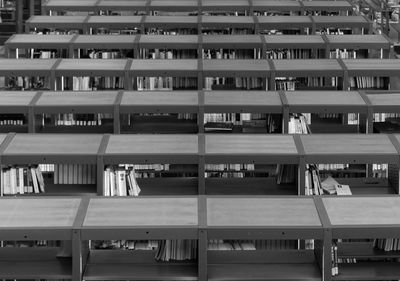 High angle view of bookshelfs 