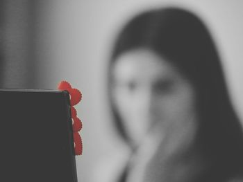 Close-up of woman using mobile phone