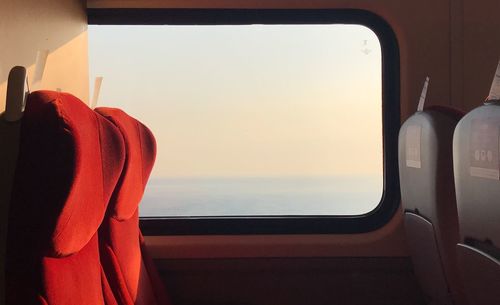 View of train from airplane window