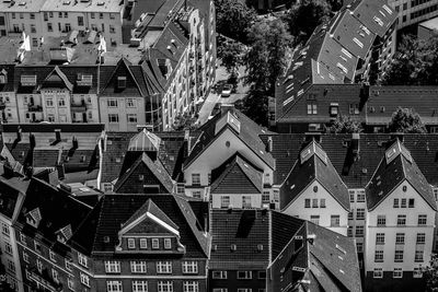 High angle view of buildings