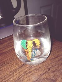 Close-up of glass of water on table