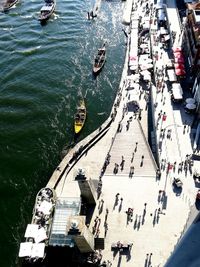 High angle view of people on promenade
