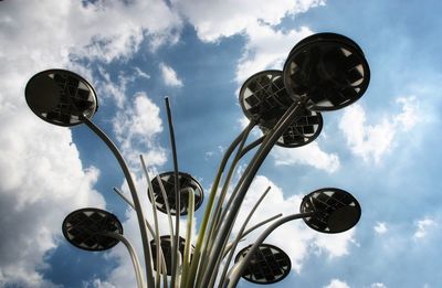 Low angle view of street light against sky