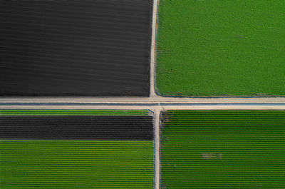 Aerial view of agricultural fields in california, united states. salinas valley