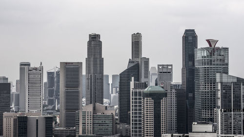 Low angle view of modern buildings against sky