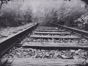 Railroad track at night