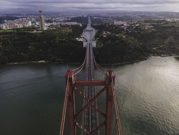 View of bridge over river against sky