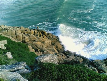 Rocks in sea
