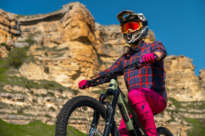 Man riding bicycle